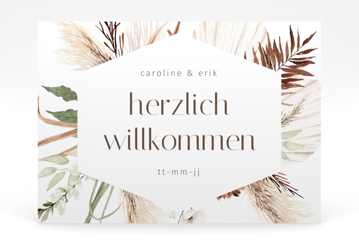 Willkommensschild Poster Bohemian 70 x 50 cm Poster weiss