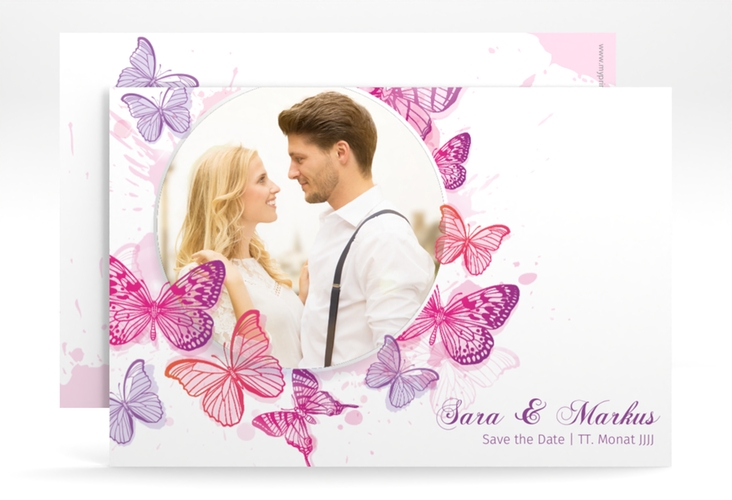 Save the Date-Karte Hochzeit Schmetterlinge A6 Karte quer