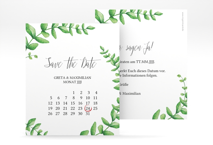 Save the Date-Kalenderblatt Botanic Kalenderblatt-Karte