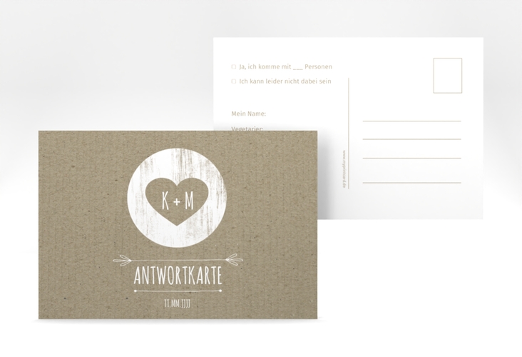 Antwortkarte Hochzeit Shabby A6 Postkarte