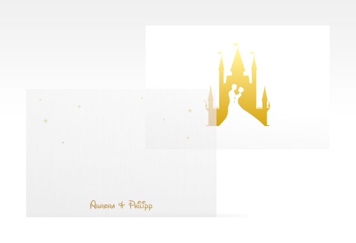 Save the Date Deckblatt Transparent Castle A6 Deckblatt transparent gold