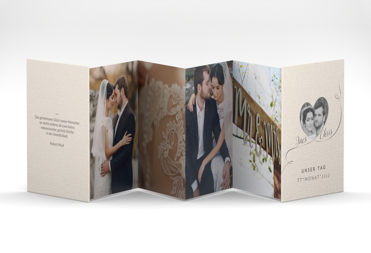 Foto-Leporello Hochzeit Dolce Leporello beige