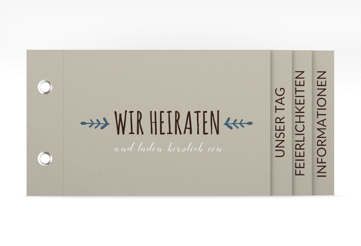 Hochzeitseinladung Eden Booklet blau