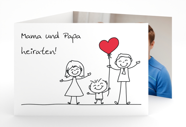 Hochzeitseinladung Family A6 Doppel-Klappkarte