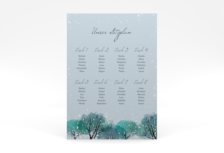 Sitzplan Poster Hochzeit Winterhochzeit 50 x 70 cm Poster