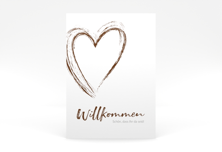 Willkommensschild Poster Liebe 50 x 70 cm Poster braun