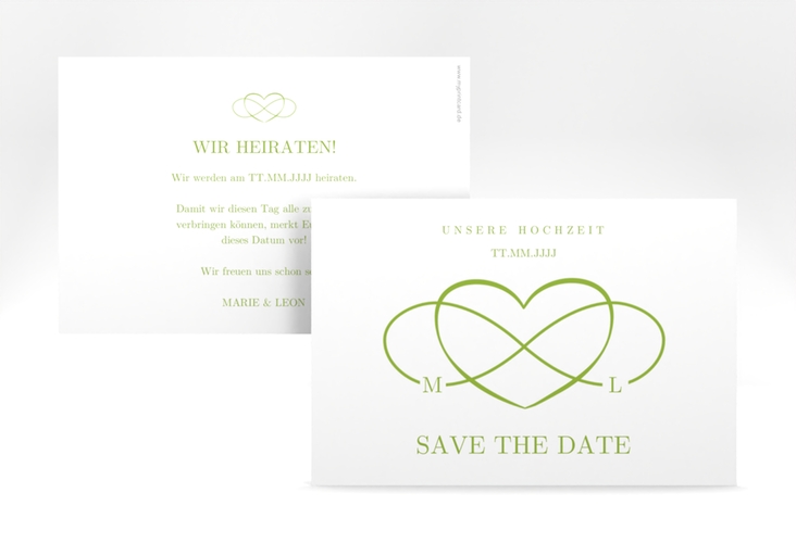 Save the Date-Karte Infinity A6 Karte quer gruen