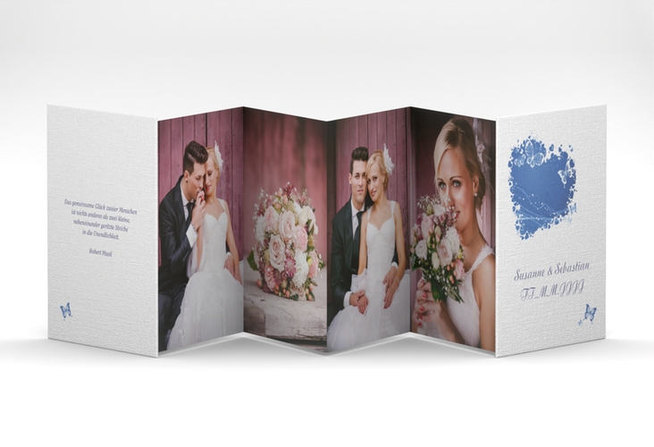 Foto-Leporello Hochzeit Mailand Leporello blau