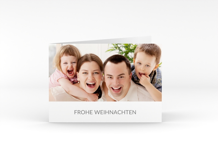 Weihnachtskarte Cozy A6 Klappkarte quer zum Personalisieren mit Foto