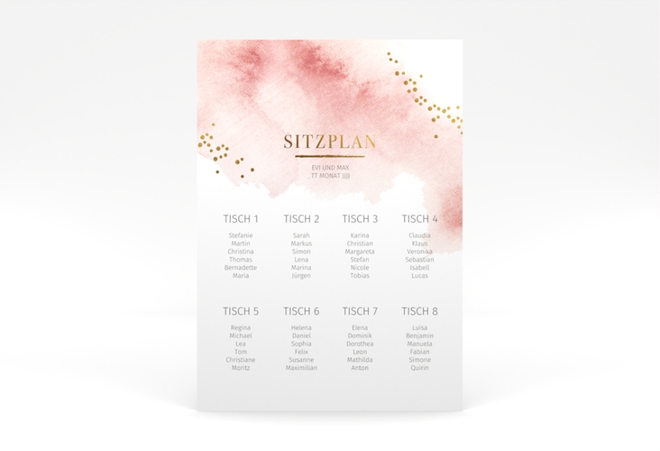 Sitzplan Poster Hochzeit Pastell 50 x 70 cm Poster