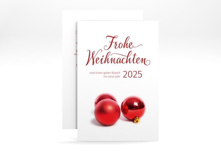 Geschäftliche Weihnachtskarte Weihnachtswunsch A6 Karte hoch weiss