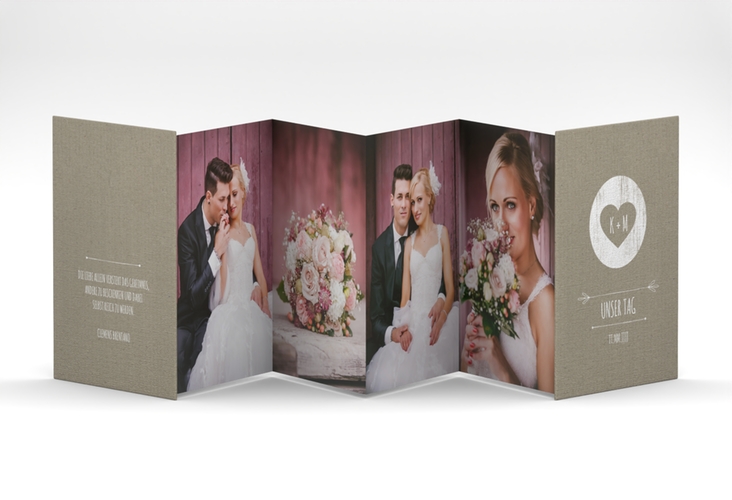 Foto-Leporello Hochzeit Shabby Leporello Kraftpapier