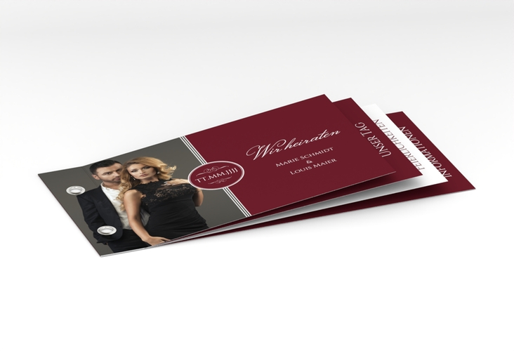 Hochzeitseinladung Elegancy Booklet rot