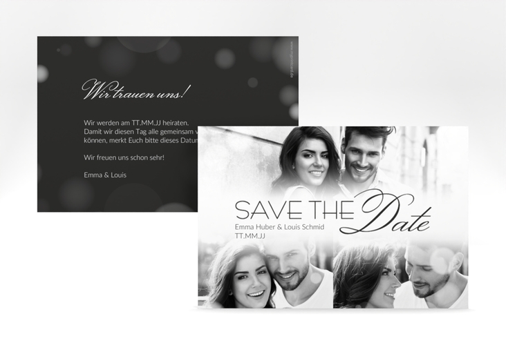 Save the Date-Karte Bokeh A6 Karte quer