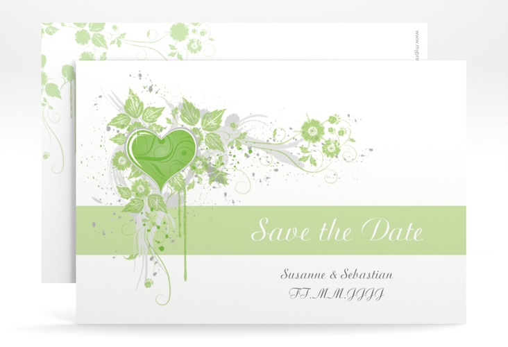 Save the Date-Karte Hochzeit Triest A6 Karte quer gruen