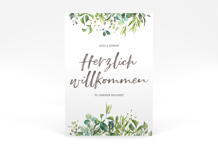 Willkommensschild Poster Natural 50 x 70 cm Poster weiss