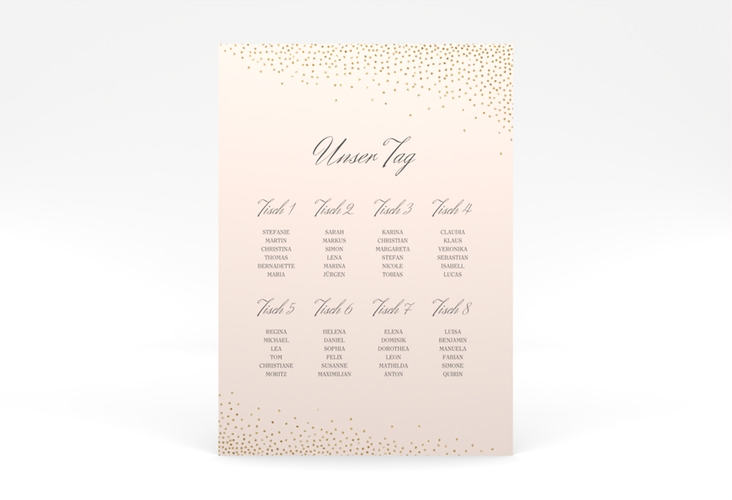 Sitzplan Poster Hochzeit Glitter 50 x 70 cm Poster rosa