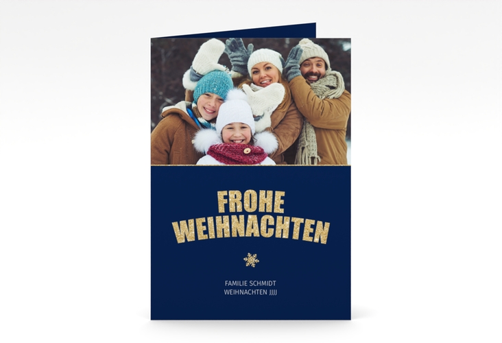 Weihnachtskarte Festtag A6 Klappkarte hoch hochglanz zum Personalisieren mit Foto