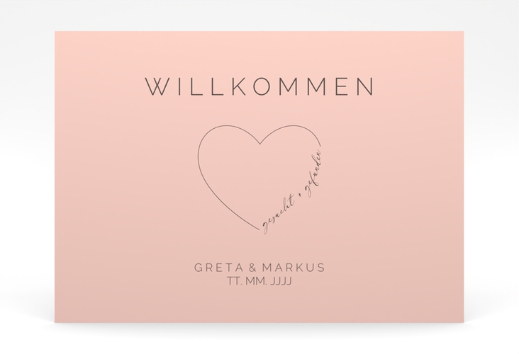 Willkommensschild Poster Lebenstraum 70 x 50 cm Poster rosa