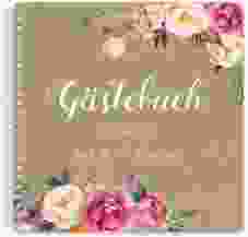 Gästebuch Hochzeit Flowers Ringbindung Kraftpapier mit bunten Aquarell-Blumen