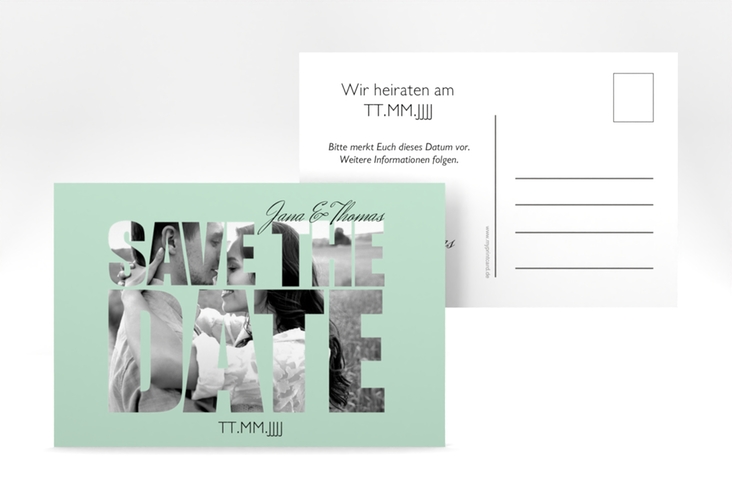 Save the Date-Postkarte  Letters A6 Postkarte mint