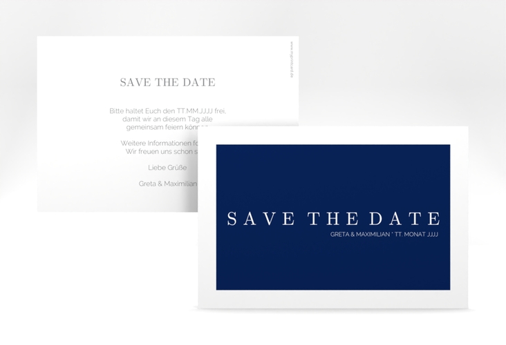 Save the Date-Karte Simply A6 Karte quer blau