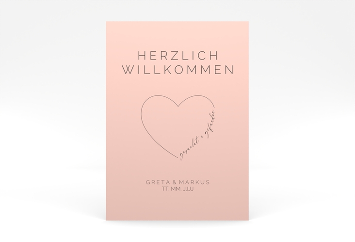 Willkommensschild Poster Lebenstraum 50 x 70 cm Poster rosa