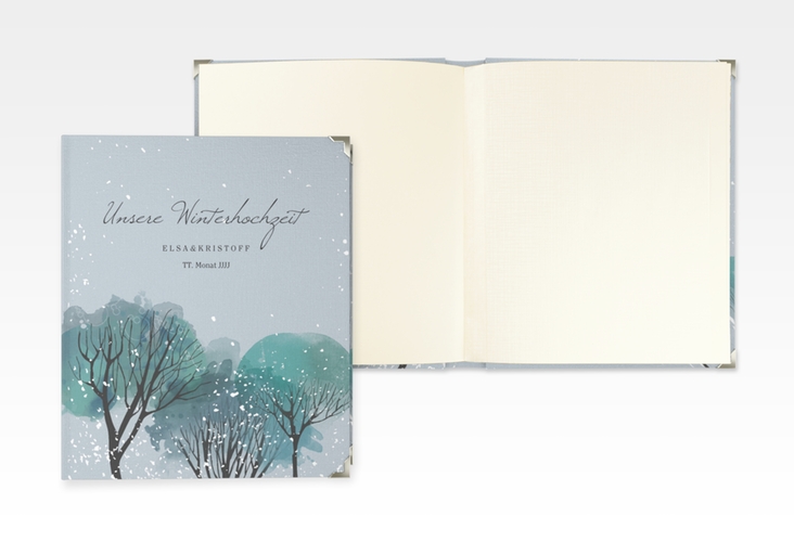 Hochzeitsalbum Winterhochzeit 21 x 25 cm blau