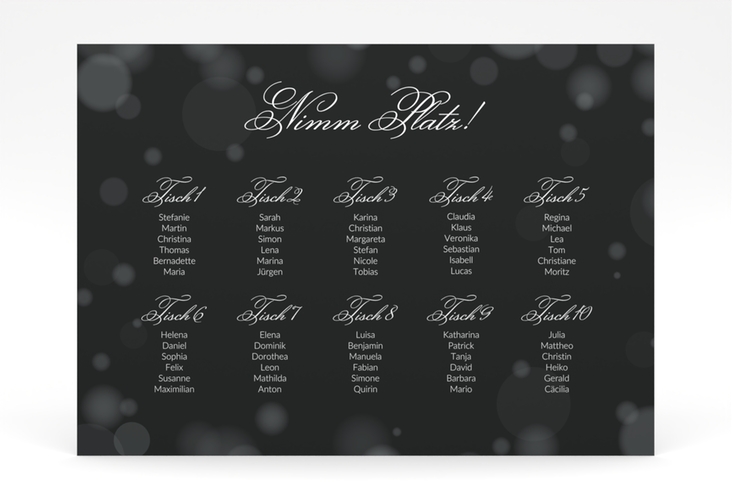 Sitzplan Poster Hochzeit Bokeh 70 x 50 cm Poster