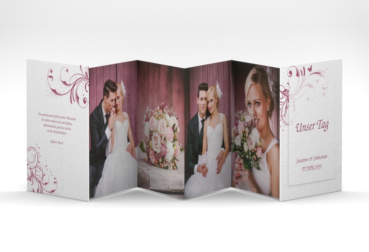 Foto-Leporello Hochzeit Palma Leporello pink