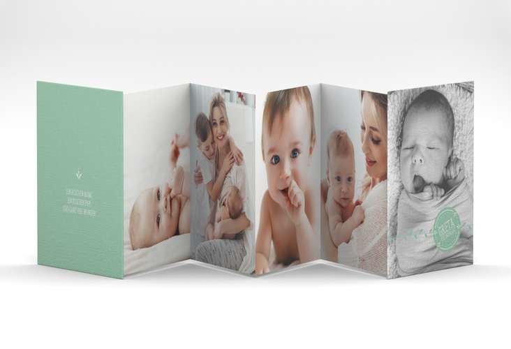 Foto-Leporello Baby Unikat Leporello mint