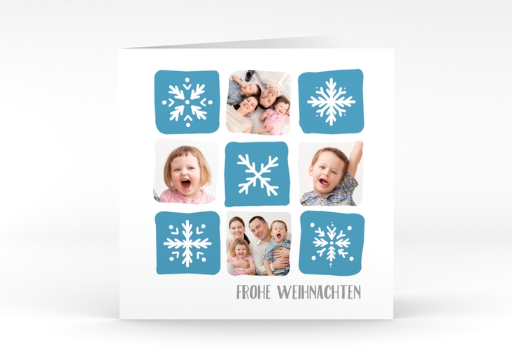 Weihnachtskarte Snowflakes quadr. Klappkarte