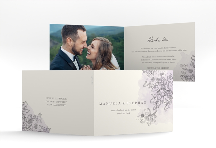 Danksagung Hochzeit Artlover A6 Klappkarte quer