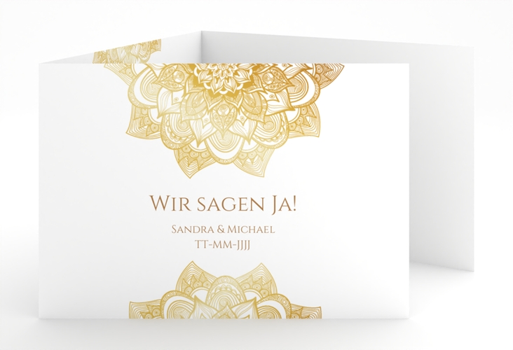 Hochzeitseinladung Delight A6 Doppel-Klappkarte gold