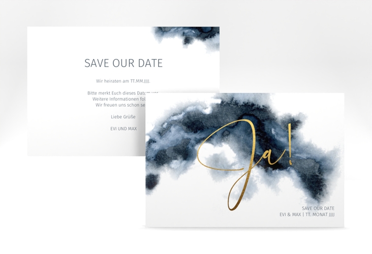 Save the Date-Karte Aquarellic A6 Karte quer