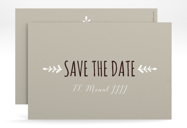 Save the Date-Karte Hochzeit Eden A6 Karte quer weiss hochglanz