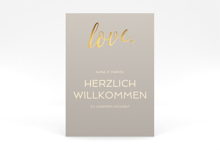 Willkommensschild Poster Glam 50 x 70 cm Poster grau