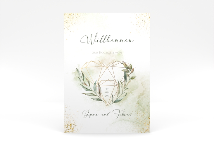 Willkommensschild Poster Heartfelt 50 x 70 cm Poster weiss mit Diamanten im Geometric Design