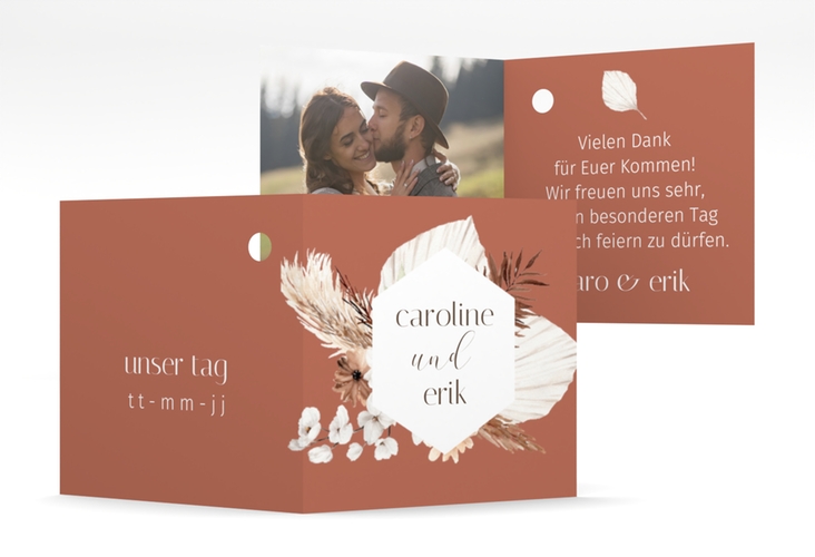 Geschenkanhänger Hochzeit Bohemian Geschenkanhänger 10er Set orange hochglanz