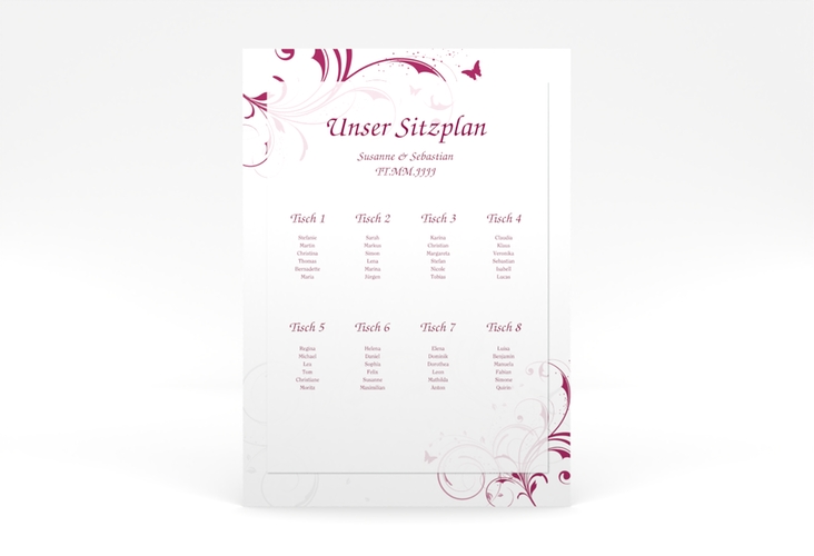 Sitzplan Poster Hochzeit Palma 50 x 70 cm Poster