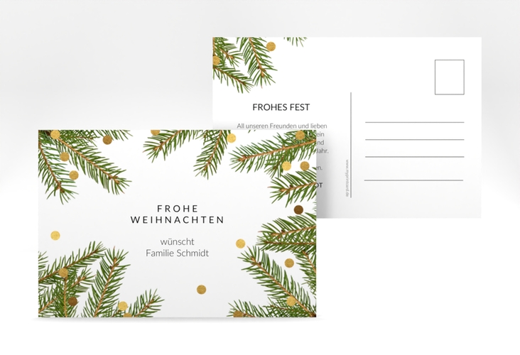 Weihnachtskarte Advent A6 Postkarte weiss