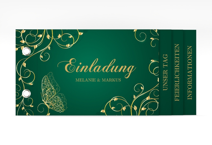 Hochzeitseinladung Eternity Booklet gruen