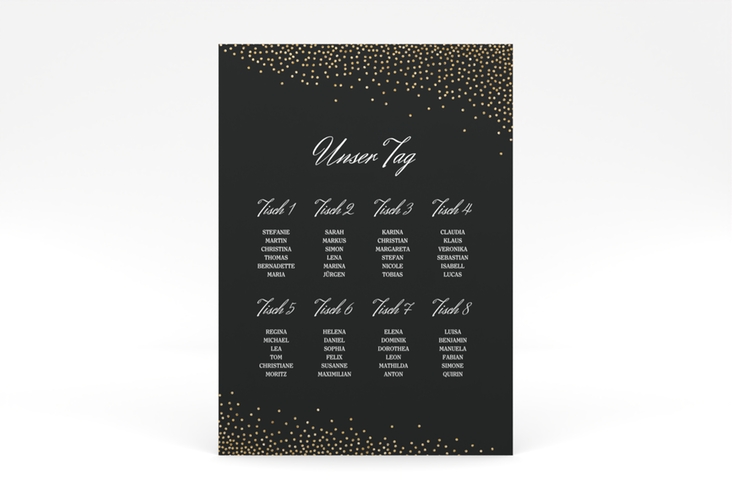 Sitzplan Poster Hochzeit Glitter 50 x 70 cm Poster schwarz