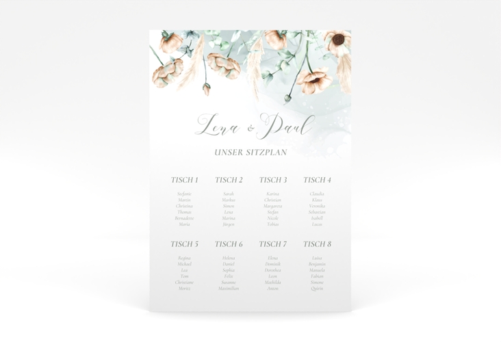 Sitzplan Poster Hochzeit Anemone 50 x 70 cm Poster