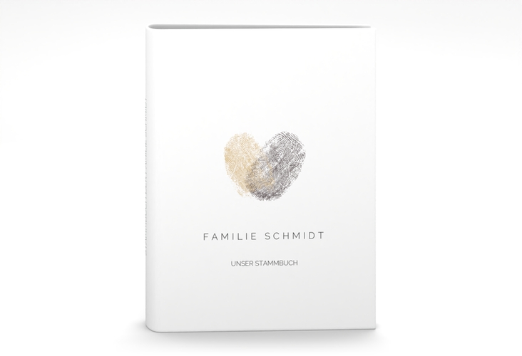 Stammbuch A5 Fingerprint Stammbuch A5 beige schlicht mit Fingerabdruck-Motiv