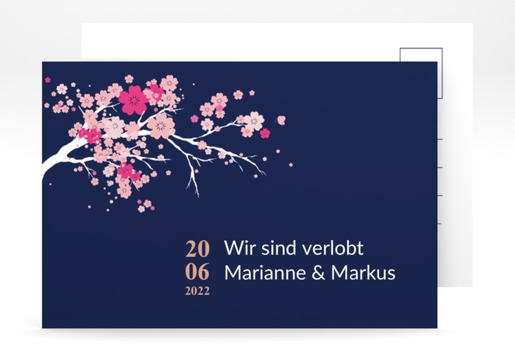 Verlobungskarte Hochzeit Sakura A6 Postkarte