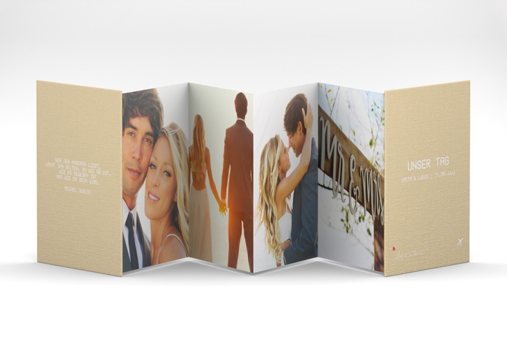 Foto-Leporello Hochzeit Weddingpass Leporello beige