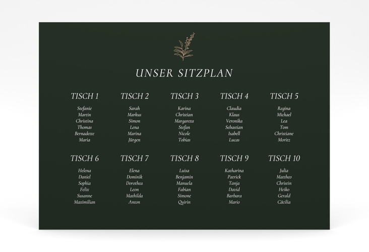 Sitzplan Poster Hochzeit Herbs 70 x 50 cm Poster