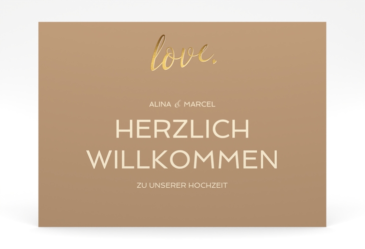 Willkommensschild Poster Glam 70 x 50 cm Poster beige