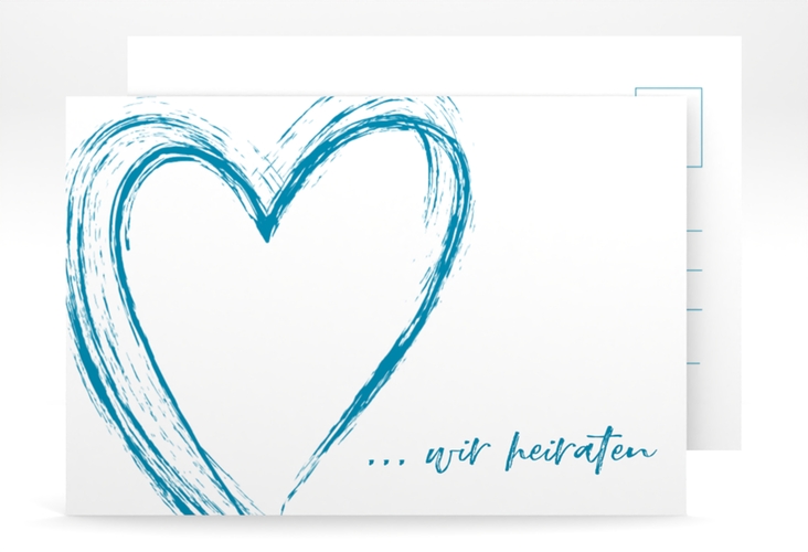 Verlobungskarte Hochzeit Liebe A6 Postkarte tuerkis